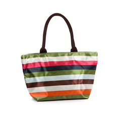 Striped beach bag
