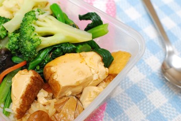 Chinese vegetarian packed lunch