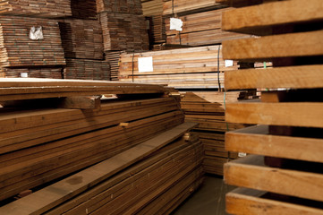 Stacks of hardwood