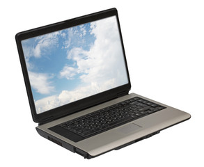 laptop on white background