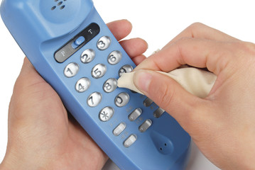 cleaning telephone