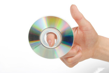 hand with DVD
