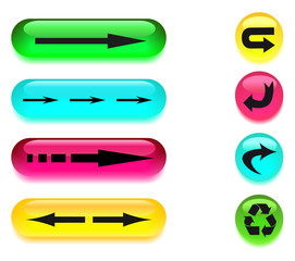 Buttons with arrows, vector EPS8