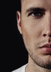 Close-up portrait of a handsome young man