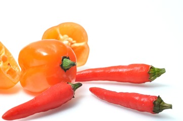Isolated fresh hot pepper