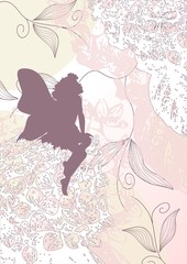 Delicate fairy shape with flowers