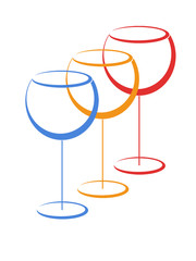 Colour wineglasses