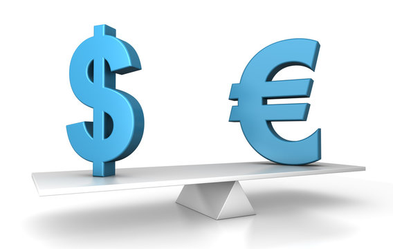 in balance - euro and dollar