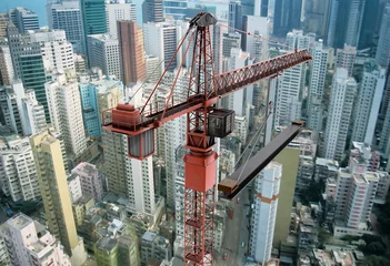 Cercles muraux Bâtiment industriel Construction Crane from Above