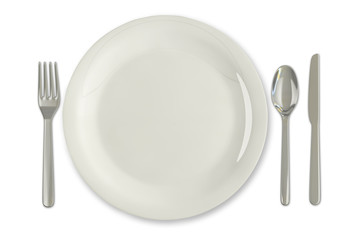 Plate and utensils