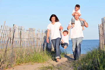 Family at beach