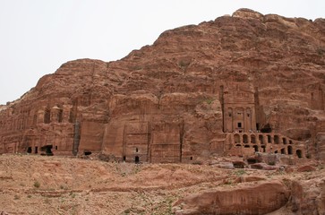 Rock Castles at the city of Petra in Jordania