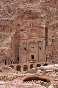 The Royal Tombs at the city of Petra in Jordania