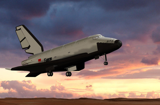 Shuttle BURAN im Landeanflug