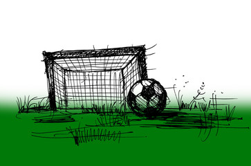 Sketch on a football