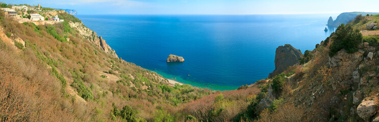 Fototapeta na wymiar Phiolent Cape coastline panorama (Crimea, Ukraine)