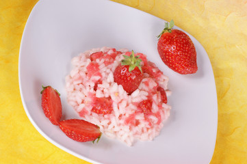 Risotto with strawberries