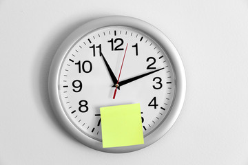 Clock and Adhesive Note