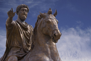 Obraz premium Roma, Campidoglio, statua di Marco Aurelio (part.)