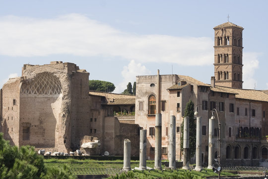 Fragment of Forum Romanum in Rome, Italy