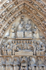 Notre Dame Cathedral, Paris. The Portal of the Virgin