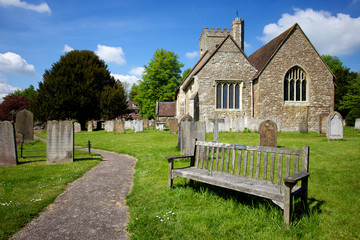 Rural English Church Scene