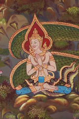 buddhist art painting on wall of temple, Borabue, Mahasarakam