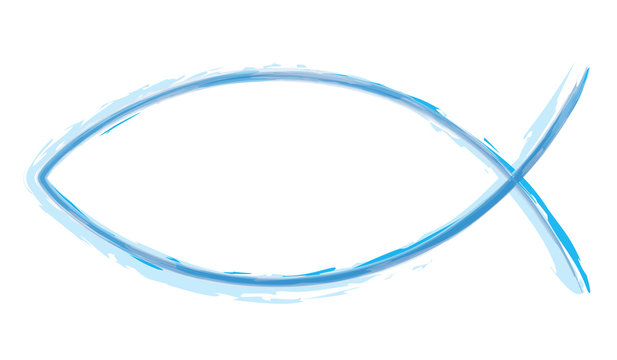 AquaralI - Ichthys Blau - Abstrakt Fisch Symbol