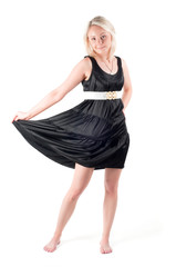 Naklejka premium Beautiful woman in black dress