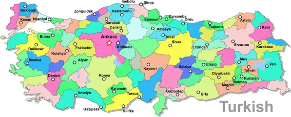 Behangcirkel Turkije kaart © Dylan