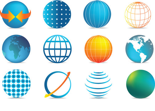 colour globe icons
