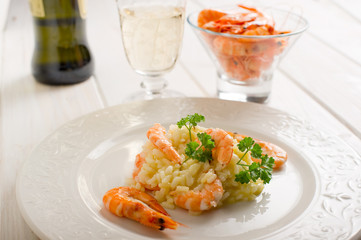 rice with shrimp - risotto con gamberi