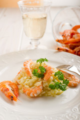 rice with shrimp - risotto con gamberi