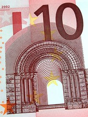 Geldschein 10 Euro Ausschnitt