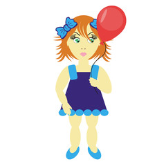 girl with red balloon
