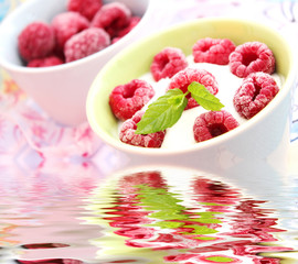 joghurt mit himbeeren