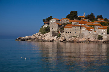 Fototapeta na wymiar Island Peninsula Sveti Stefan, Montenegro