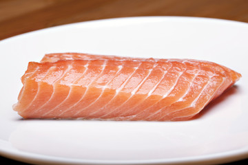 raw salmon steak