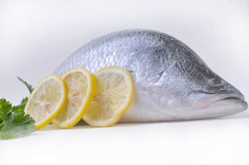 Fresh fish with lemon
