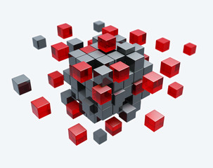 Cubes construction isolated 3d model