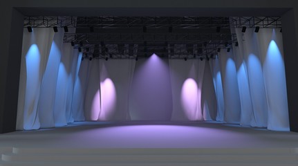 Empty stage with lights