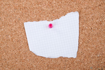 Blank note on cork board