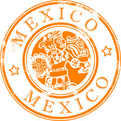 Grunge rubber stamp with the indian symbol, Mexico