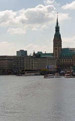 Hamburger Rathaus, Binnenalster, Jungfernstieg