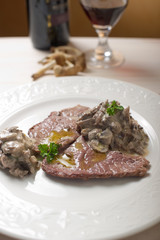 escalope and mushroom with cream sauce