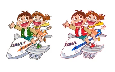 Cercles muraux Avion, ballon Avions de passagers et enfants !