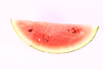 Slice of watermelon on white background