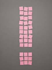 Exclamtion Mark made of Adhesive Notes