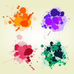 Colored paint splats background