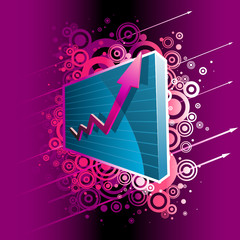 Moving up chart. Abstract business concept design.